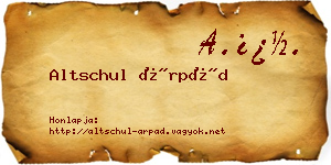 Altschul Árpád névjegykártya