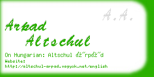 arpad altschul business card